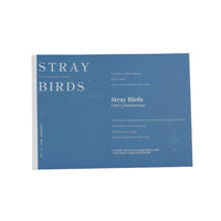 Painting notes book, blue cover with “STRAY BIRDS” title and patterned layout