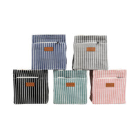 Vertical striped neutral bento bag/mixed
