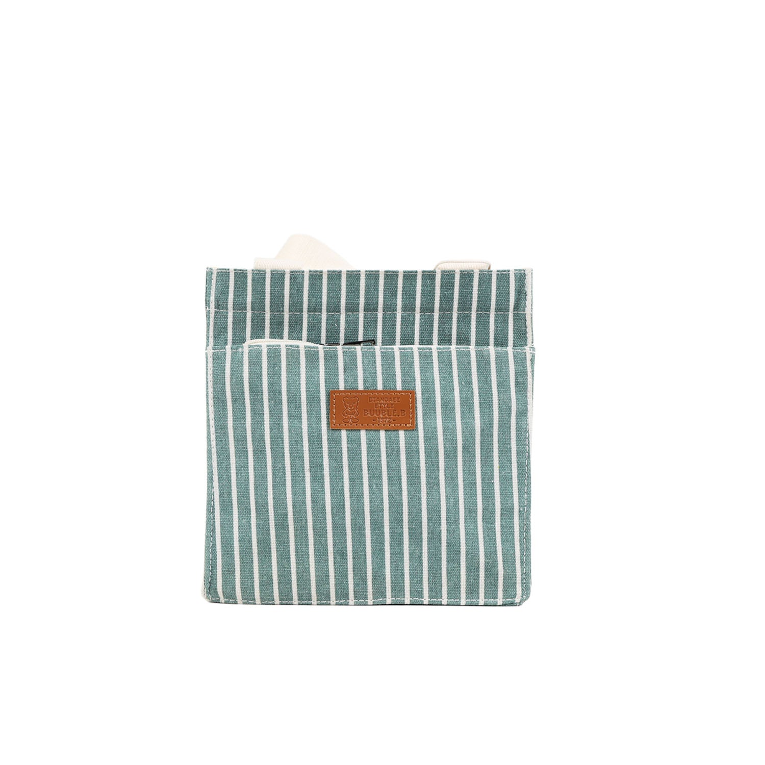 Vertical striped neutral bento bag/mixed