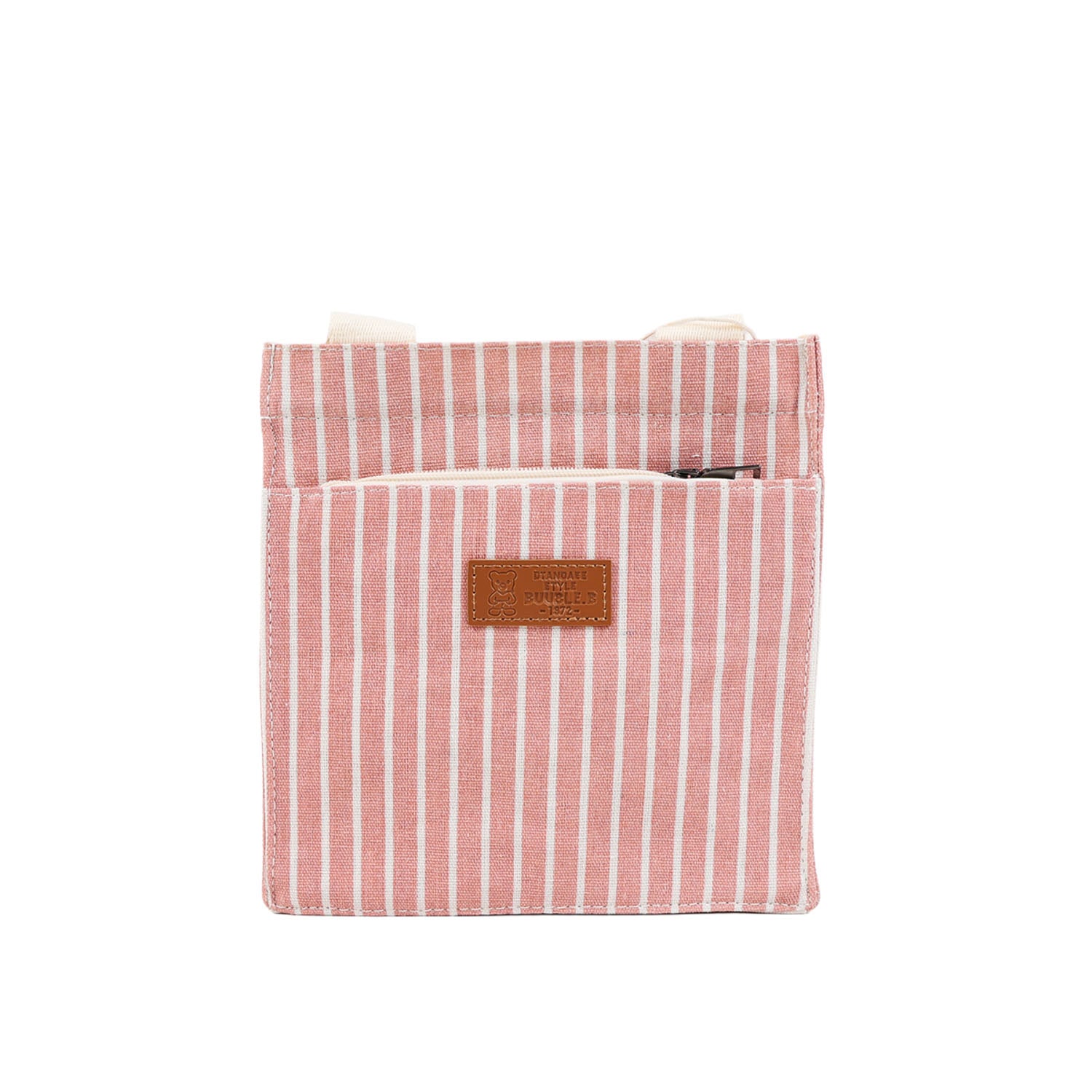 Vertical striped neutral bento bag/mixed