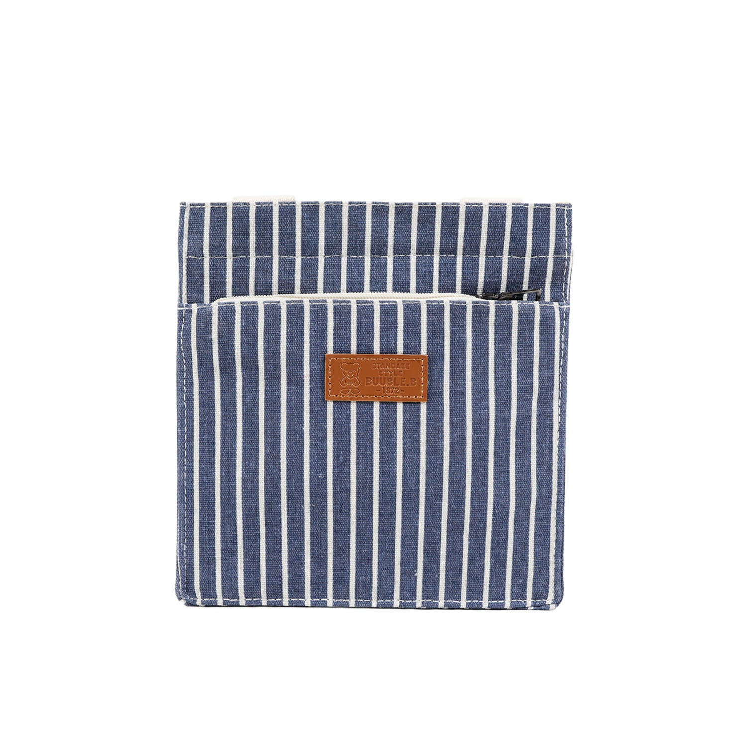 Vertical striped neutral bento bag/mixed