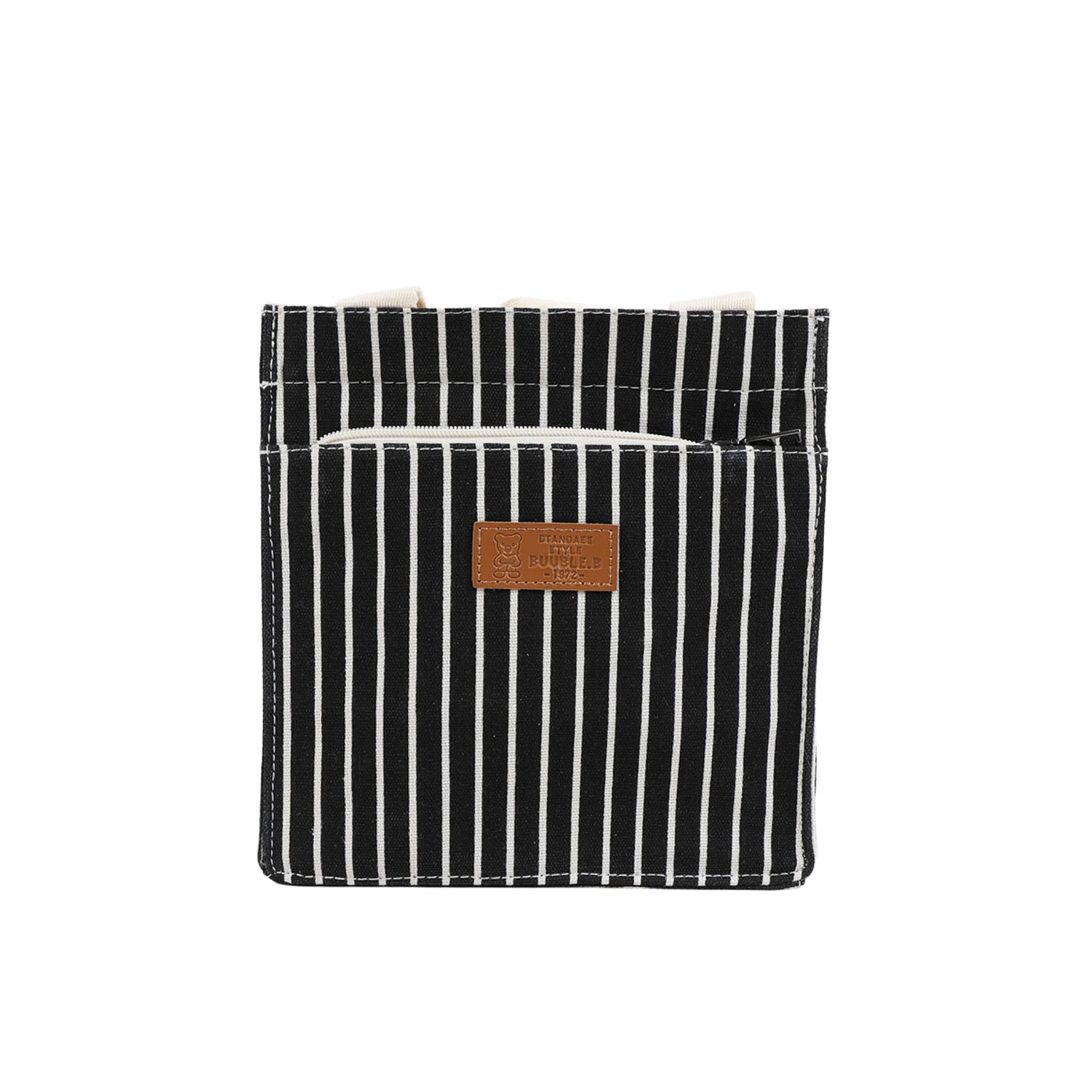 Vertical striped neutral bento bag/mixed