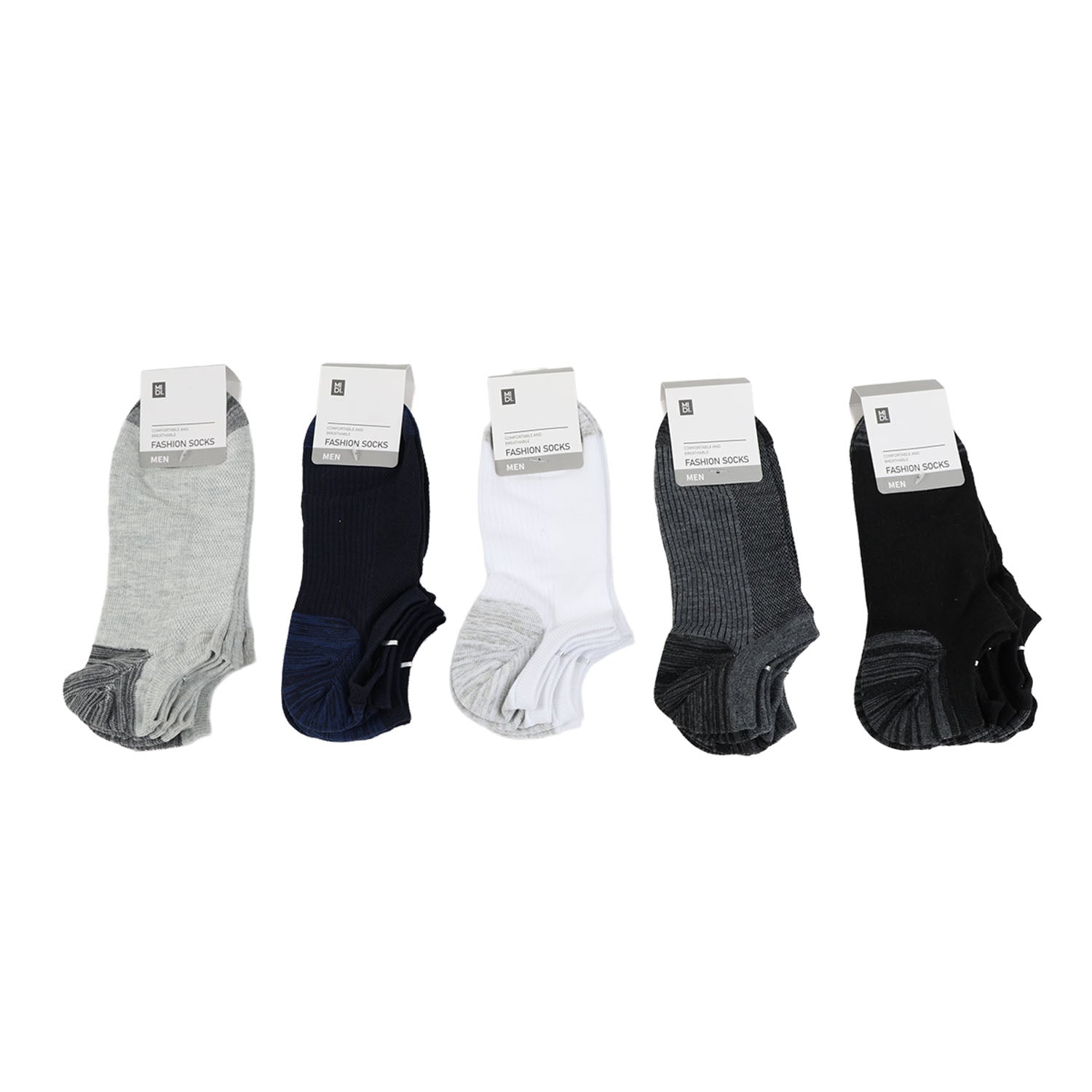 Simple contrast color men's socks 3 pairs/mixed