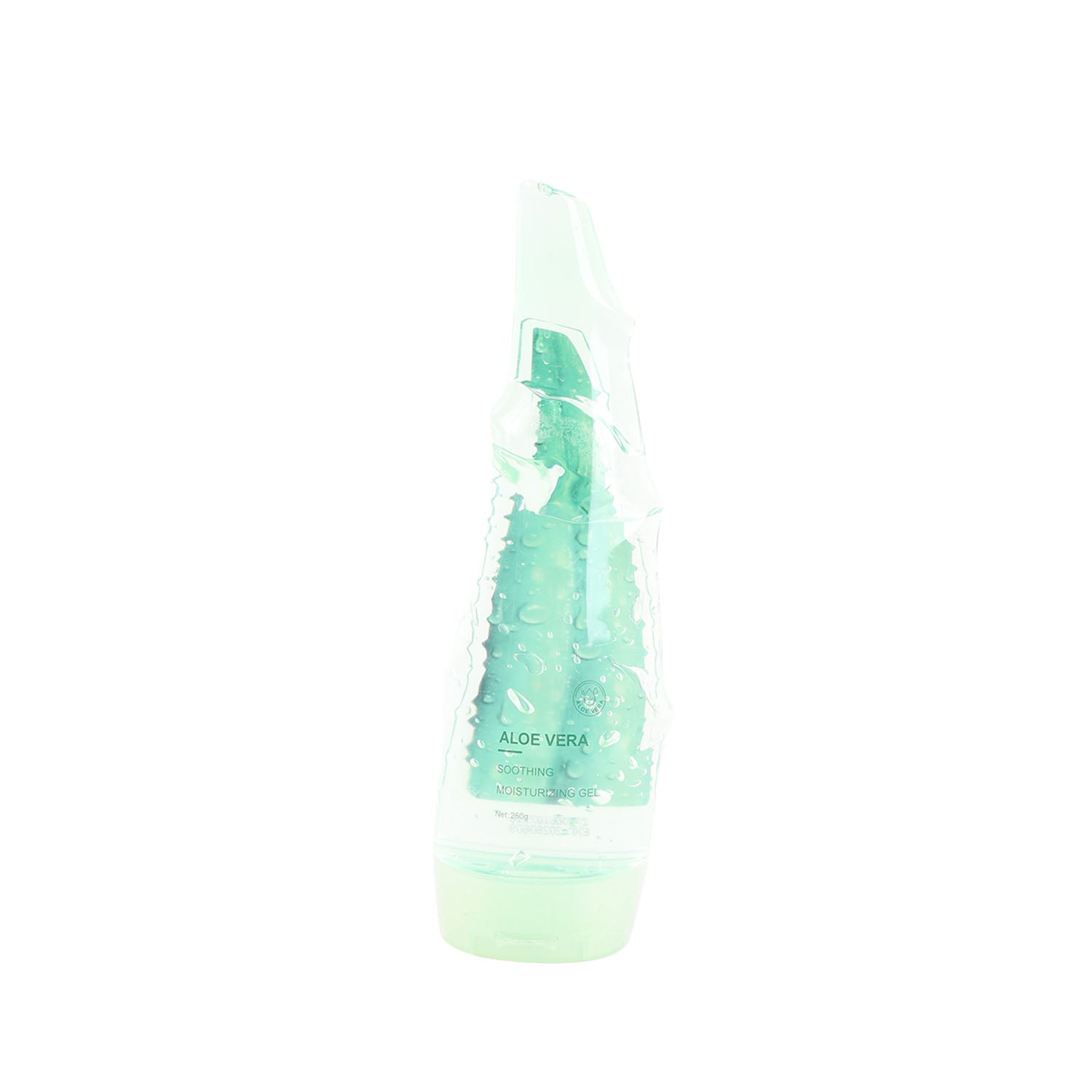 Aloe vera soothing gel bottle, green translucent bottle, 260 g