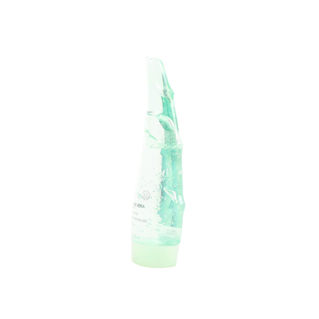 Aloe vera soothing gel bottle, standing side view, green translucent tube 260 g