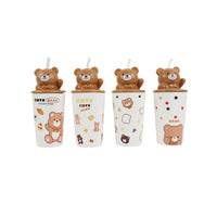 400ml cute bear straw ceramic cup/mixed