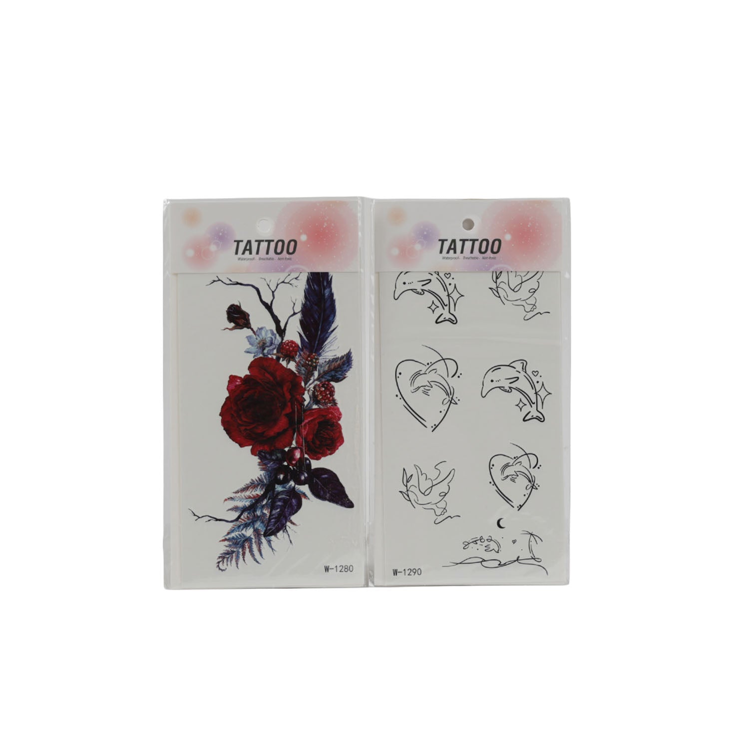 Fashion Rose Dolphin tattoo sticker/mixed
