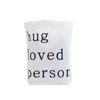 Letter open canvas shoulder bag/mixed