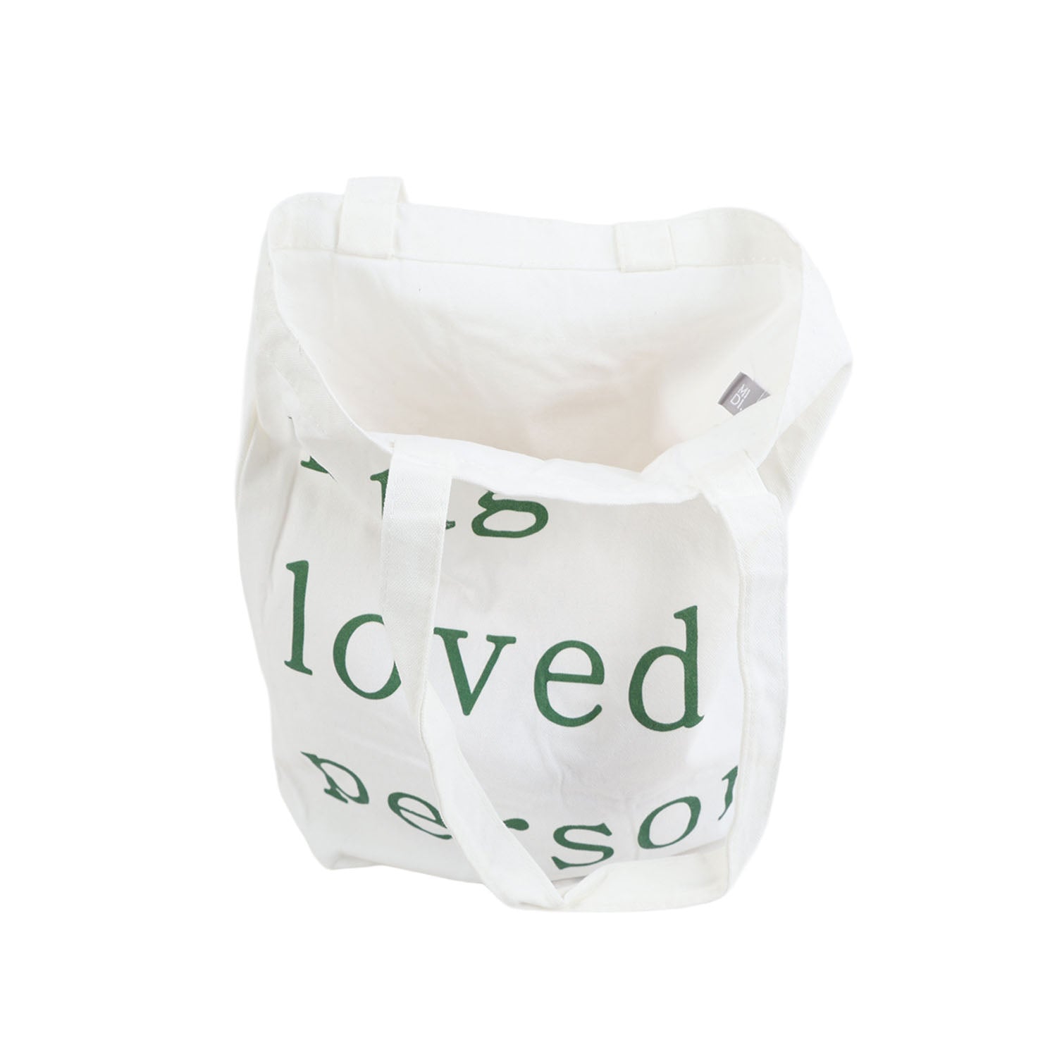 Letter open canvas shoulder bag/mixed