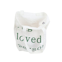 Letter open canvas shoulder bag/mixed