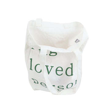Letter open canvas shoulder bag/mixed