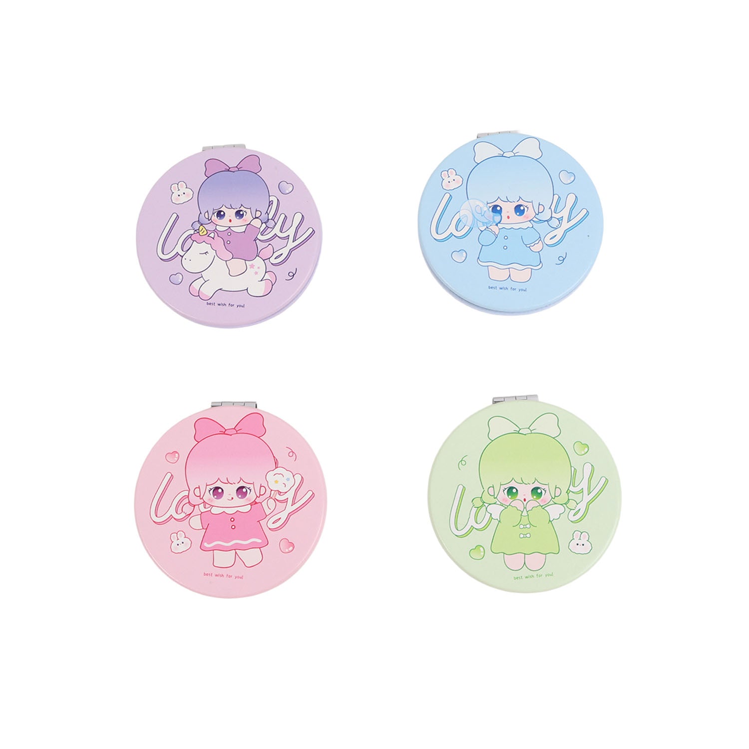 MIDI CUTE GIRL SERIES ROUND MIRROR WITHOUT EDGE/MIXED