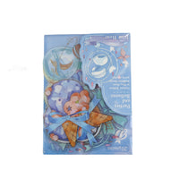 PET sticker pack wrapper with blue dream characters and star motifs
