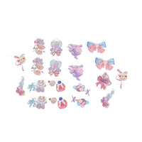 Pastel PET sticker set with bows, bears, balloons, and small candy shapes