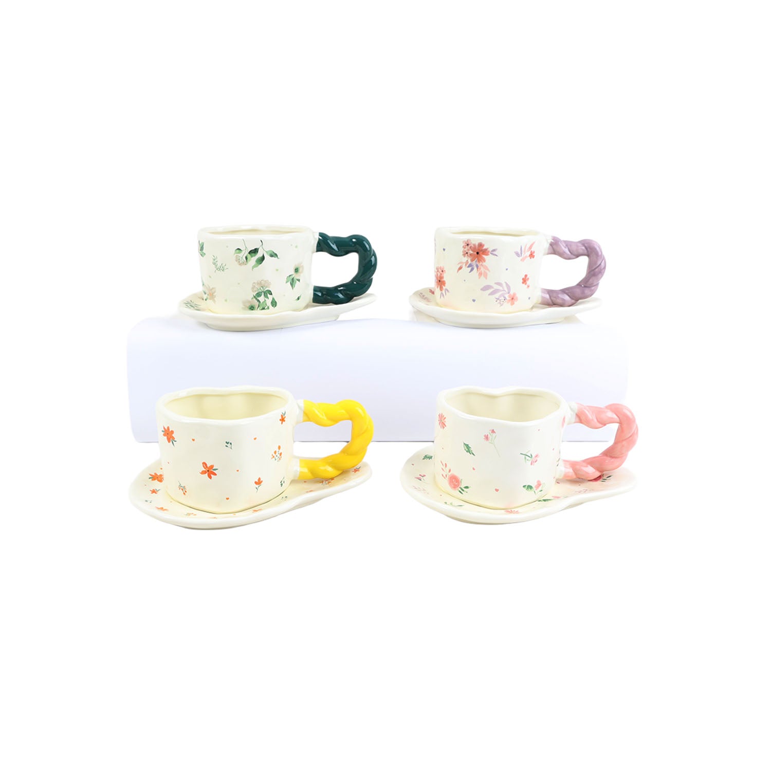 300ml Luxury Floral Coffee Cup and Saucer Set