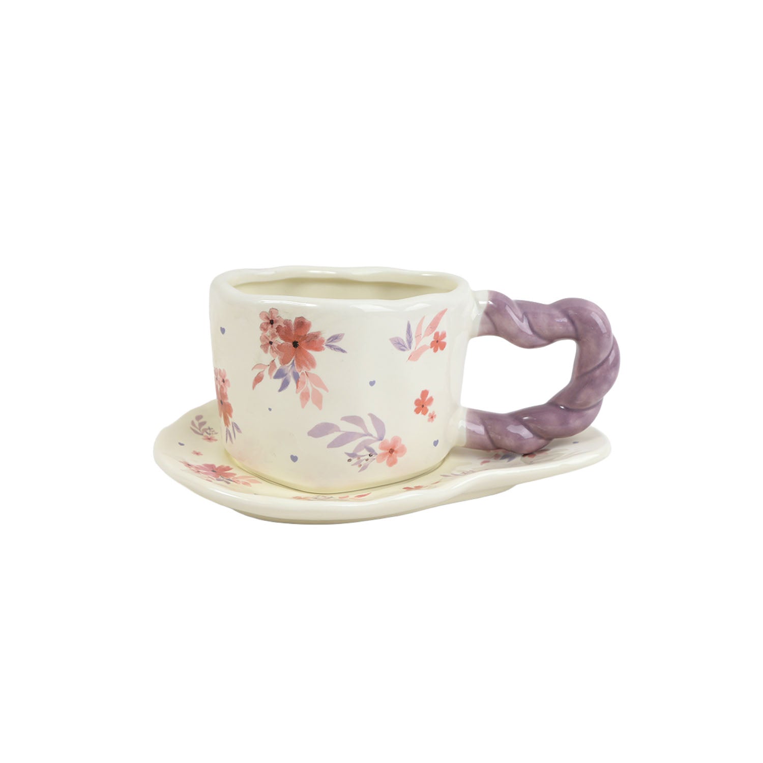 300ml Luxury Floral Coffee Cup and Saucer Set