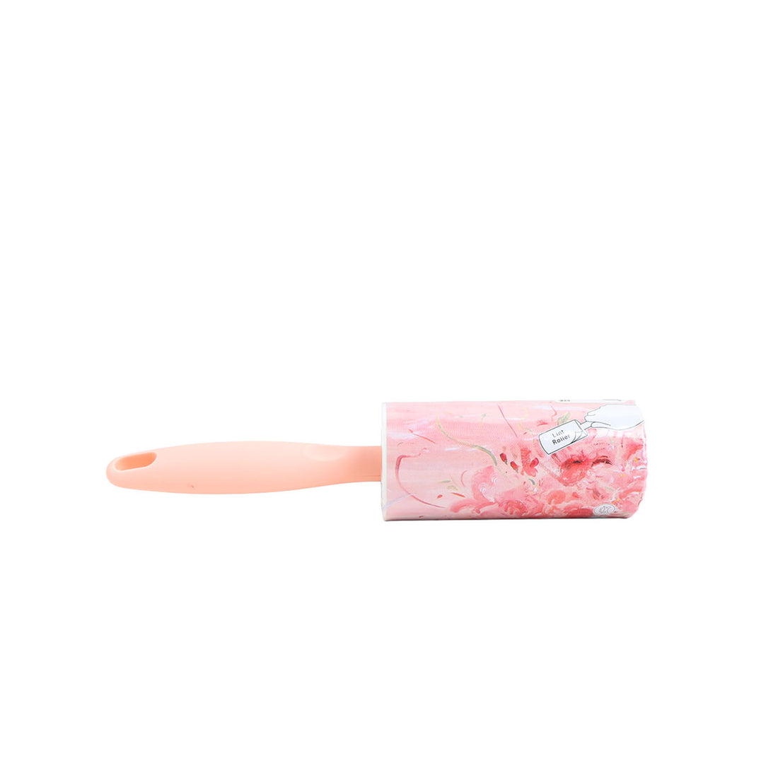 Pink patterned lint roller refill with a matching pink handle
