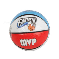 Mini PU basketball with blue, red, and white panels and “FANTASTIC” and “MVP” text.
