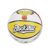 Mini PU basketball with white and yellow panels and “Blackshot” logo.