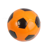 10cm PU soccer ball in orange with black pentagon panels