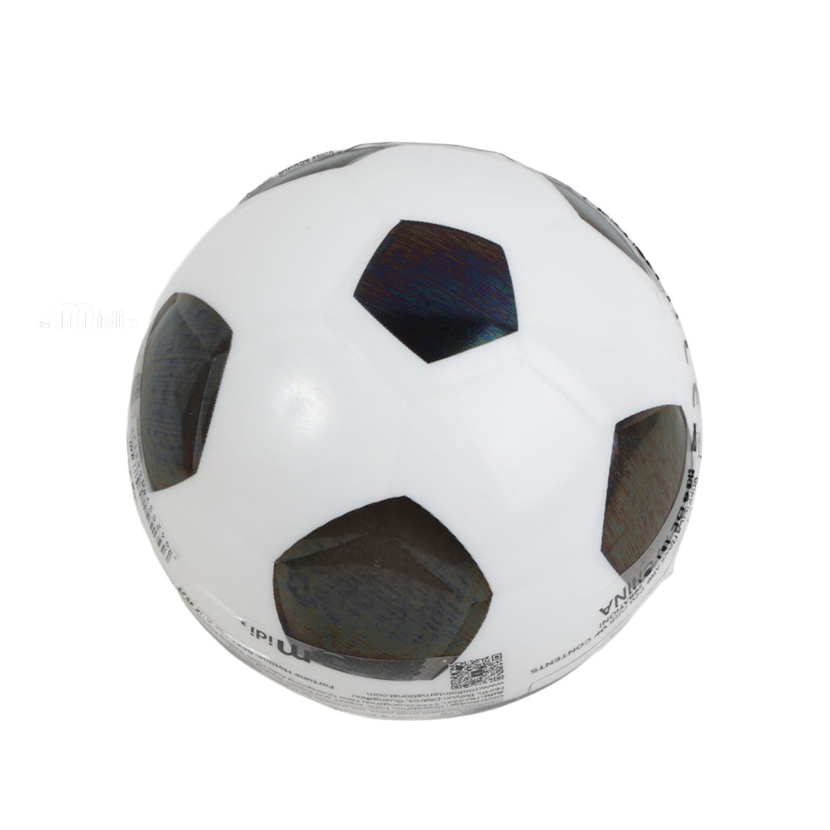 10cm PU soccer ball in white with black pentagon panels