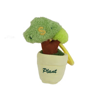 Fortune tree pendant plush: green leaf top, brown trunk, beige pot marked 'Plant'.