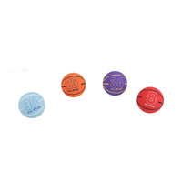 Set of four 6 cm mini basketballs: orange 23, purple 24, light blue 30, red 8