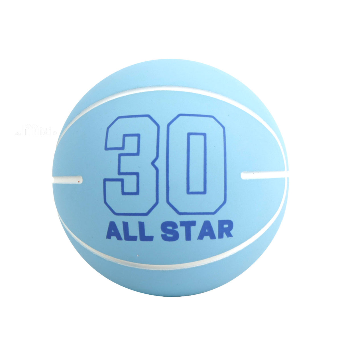 6 cm mini basketball, light blue with “30” and “ALL STAR” text