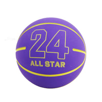 6 cm mini basketball, purple with “24” and “ALL STAR” text