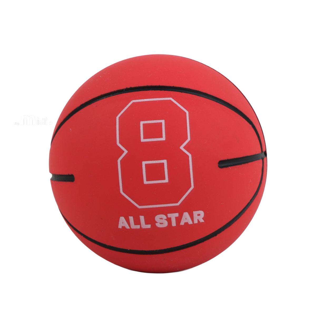 6 cm mini basketball, red with “8” and “ALL STAR” text