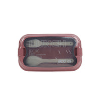 Maroon lunch box with clear windowed lid and 800 ml marking.