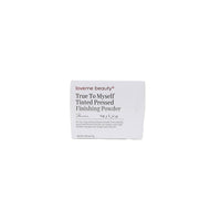 Face powder product box, white packaging with printed label