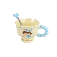 360ml Cute Cartoon High-Foot Ceramic Cup/Mixed