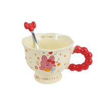 360ml Cute Cartoon High-Foot Ceramic Cup/Mixed