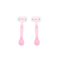 Pink women's disposable razors, two-pack with white shaving heads
