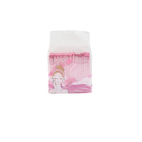 Makeup remover wipes pouch with pink face-and-eyes cartoon design