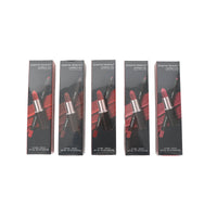 Lip color set packaging, showing multiple boxes with red lipstick and lip liner