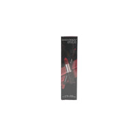 Lip color set box with lipstick and lip liner, red accent shown on black packaging