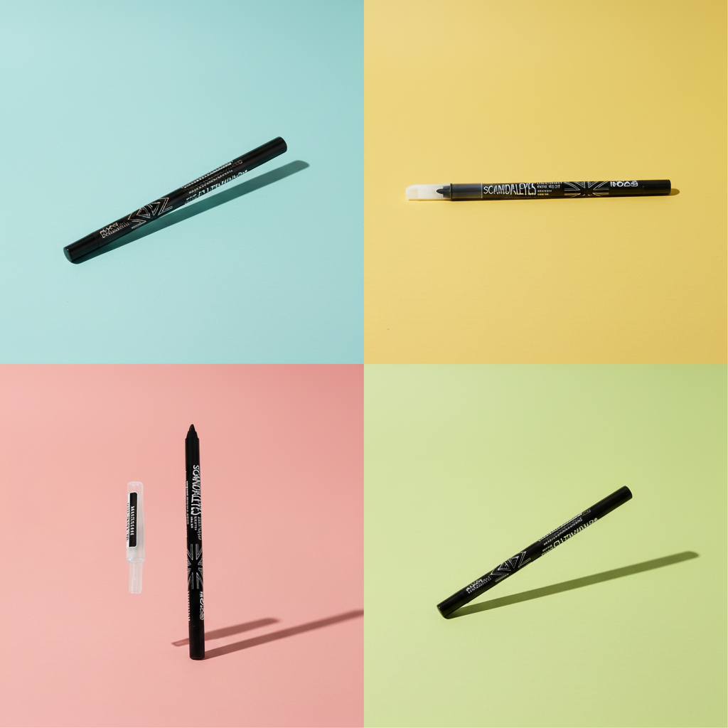 Black waterproof kohl kajal eyeliner pencil with pointed tip