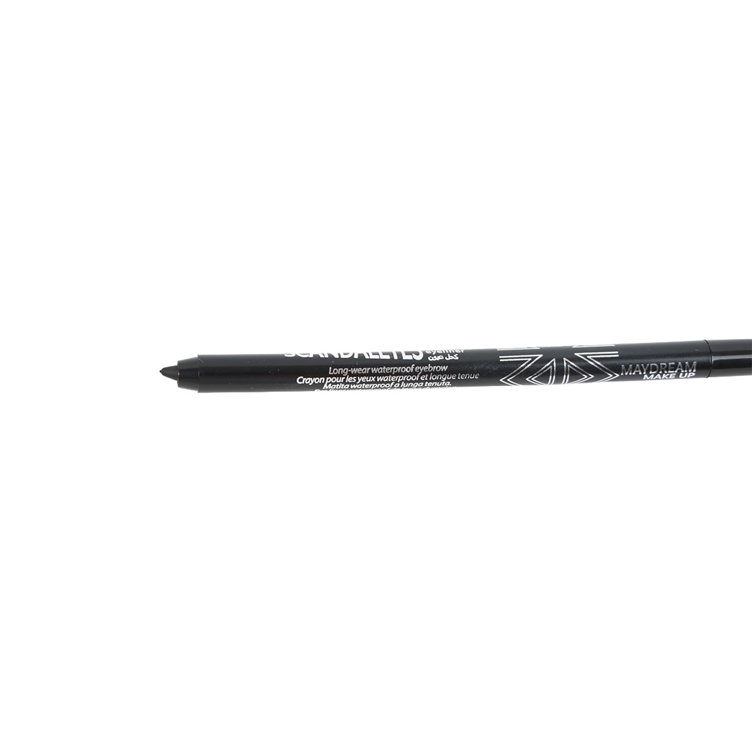Black waterproof kohl kajal eyeliner pencil with tip and barrel details