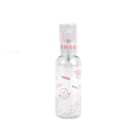 Pink 80ml empty travel spray bottle with clear cap, decorated with starfish and jellyfish icons
