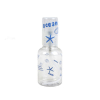 Blue ocean travel empty spray bottle with clear body and starfish prints