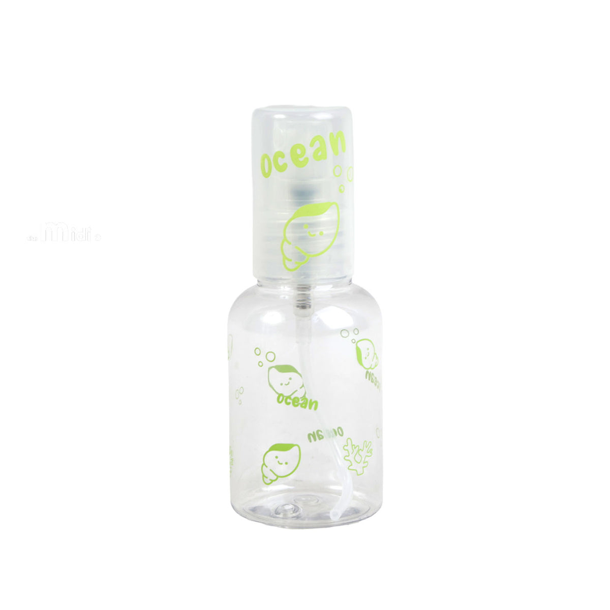 Green ocean travel empty spray bottle with fine mist pump and clear body
