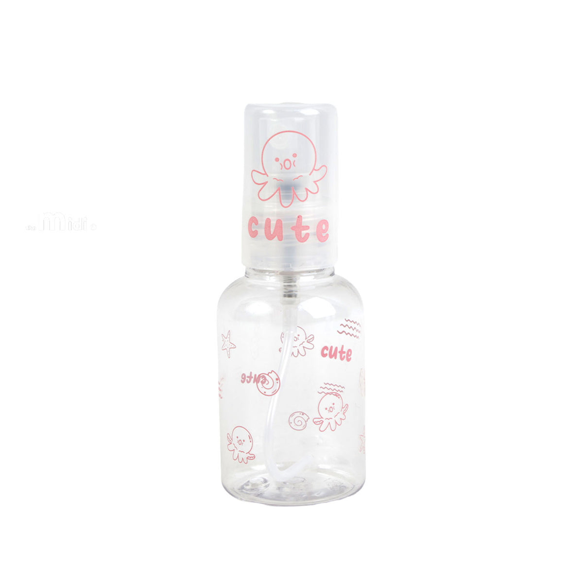 Pink cute travel empty spray bottle with fine mist pump and clear body