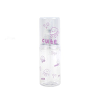 Travel empty spray bottle with purple jellyfish and 'cute' print, translucent body