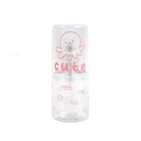 Travel empty spray bottle with clear body and pink cute sea animal print, pump top