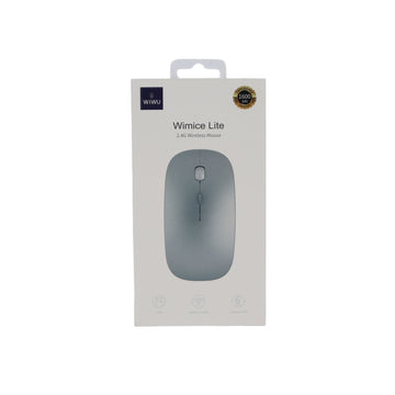 Wireless mouse retail box with grey mouse