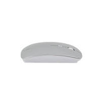 Grey wireless mouse top view with scroll wheel