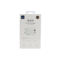 مجموعات شاحن PD+ QC+ كابل بمقبس المملكة المتحدة+ كابل من النوع C إلى Lightning Wi-U002