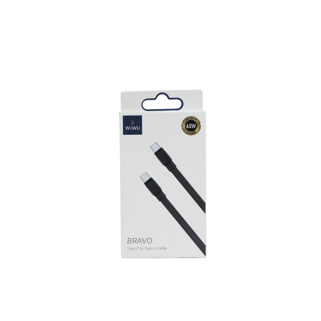 Flat Type-C to Type-C charging cable, black, 60W, 1m